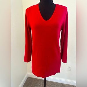 Chicos Red Tunic Sweater